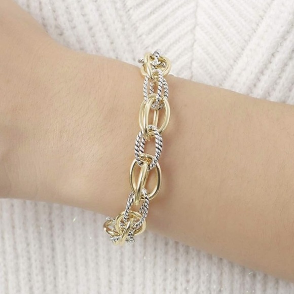 Designer style Gold and Silver Link Bracelet - Picture 2 of 3